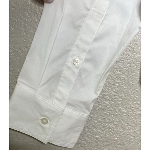 UNTUCKit Size 12 tuxedo Dominique Popover Blouse Shirt Top Rhinstone Buttons - Picture 8 of 13